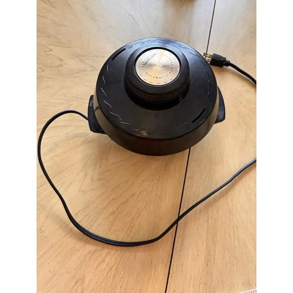 VTG 70s Sunbeam Automatic Electric Egg Cooker Poacher Black Model EP-C TESTED